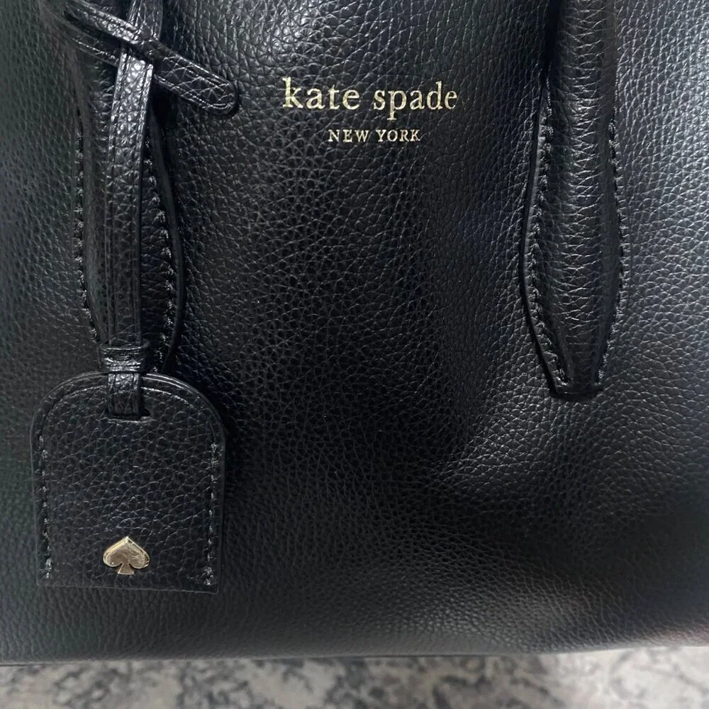 Kate Spade New York EVA Leather Small Satchel in Black